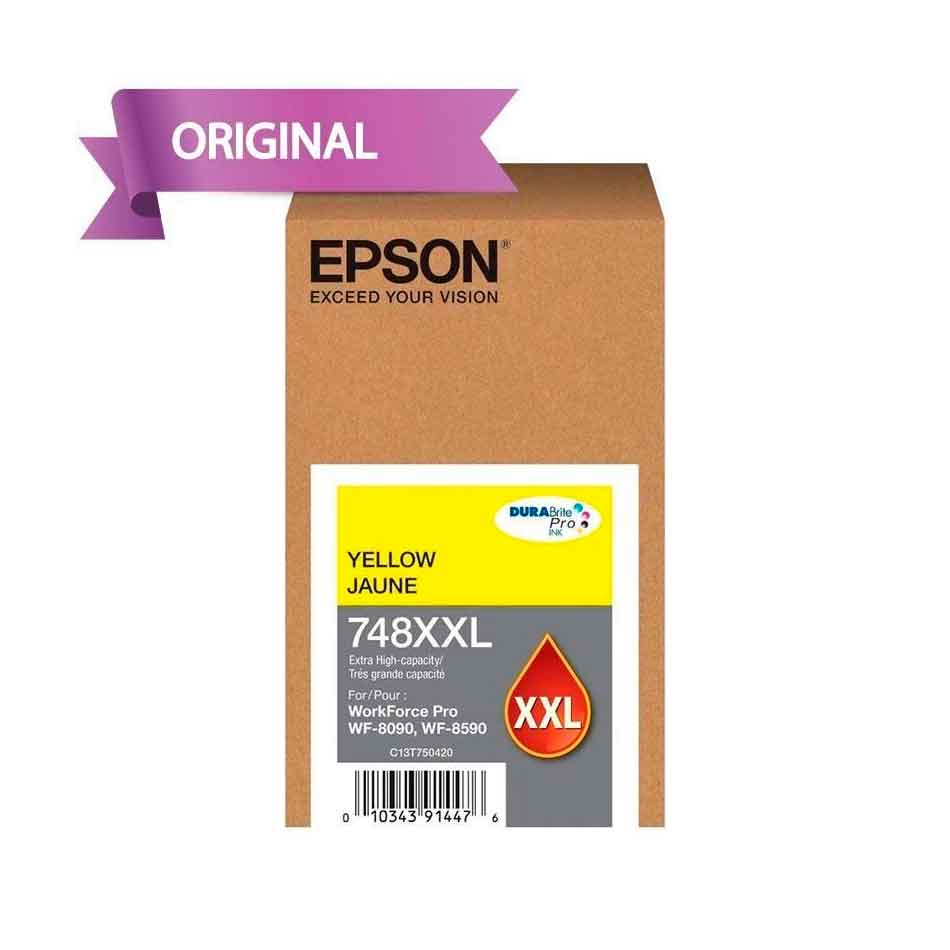 Tóner Amarillo T748XXL420-AL marca Epson para modelos WF-6090 WF-6590